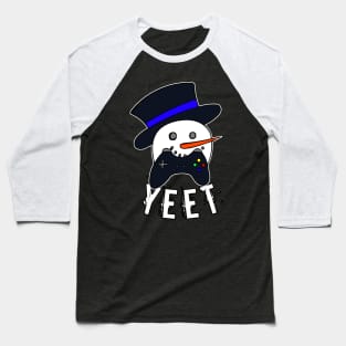 Snowman Face Gamer Yeet Baseball T-Shirt